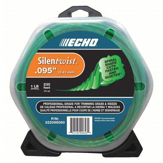 String Trimmer Line: Nylon, 0.095 in Dia, 230 ft Overall Lg, Twisted, Orange, 51 to 250 ft