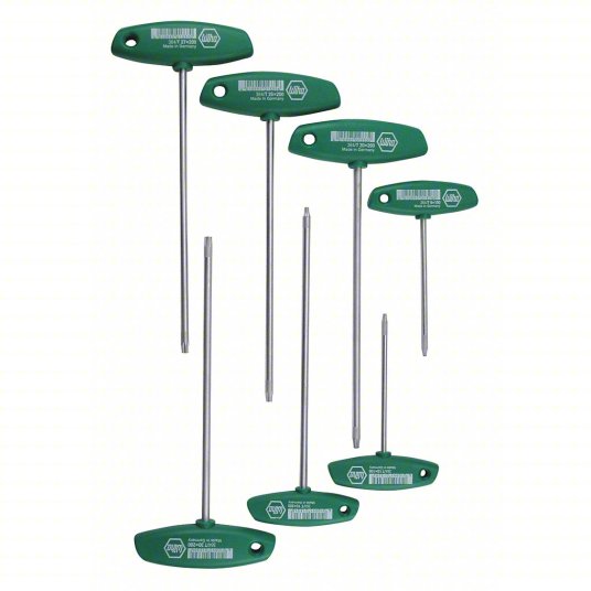 Short, 7 Pieces, T10/T15/T20/T25/T27/T30/T9 Tip Size, Std End, Box, Chrome, Torx