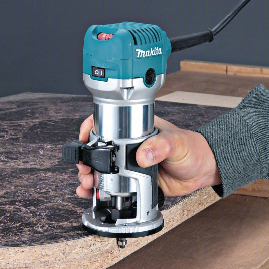 Router: Compact, Fixed Base, 1.25 hp, Variable Speed, 30,000 RPM, 1/4 in Collet, Palm Grip
