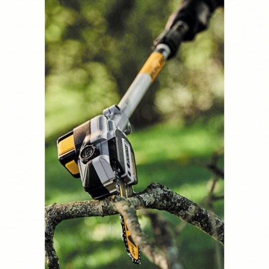 Battery-Powered Pole Saw: 8 in Blade Lg, 7 ft to 15 ft Reach, 20 V, Includes: Tool Only