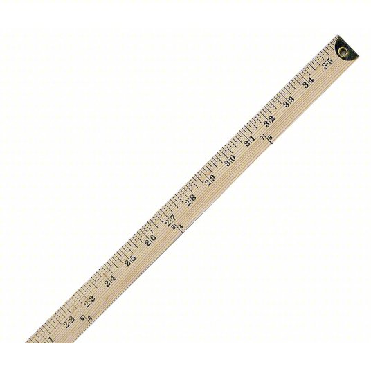Yardstick: 14351, 3 1/16 ft, 0.23 in Thick, Clear, Black, Rigid, Printed Graduation Mark