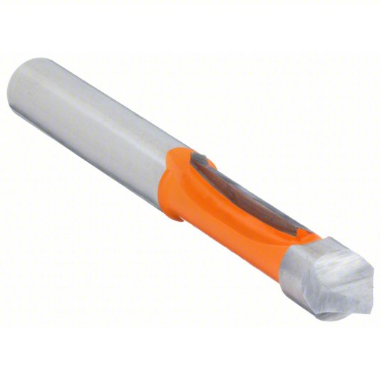 Trim Profile Router Bit: Fractional Inch, Carbide Tipped, 1/4 in Cutter Dia., 1 Flutes