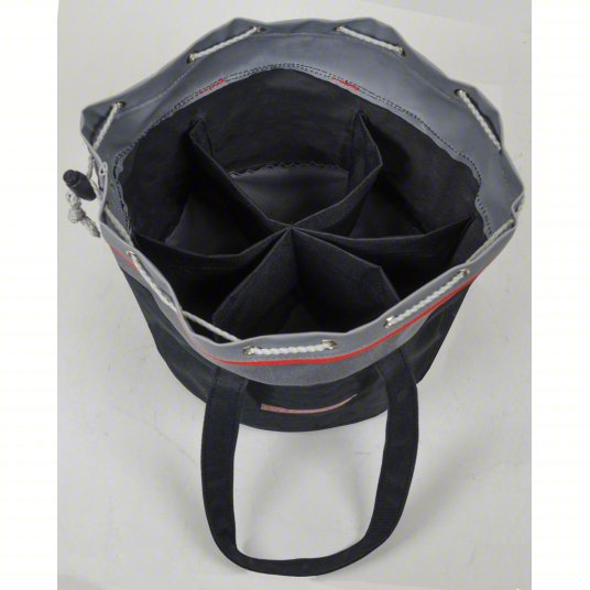 Bucket Bag: 9 in W x 8 in H x 9 in L, Black, Canvas, 0 Pockets, Open Top