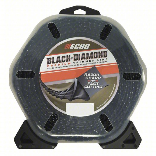 String Trimmer Line: Nylon, 0.095 in Dia, 1,394 ft Overall Lg, Twisted, Black