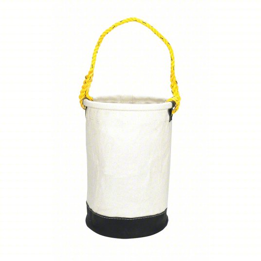 Bucket Bag: 10 1/2 in W x 16 in H x 10 1/2 in L, Off-White, Canvas, 1 Pockets, Open Top