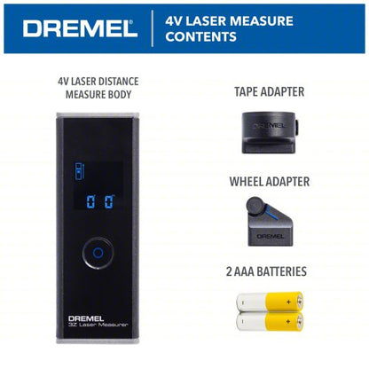 Laser Distance Meter: Area Measurement/Distance Measurement, Inch, 6 in – 65 ft, ± 0.125 in