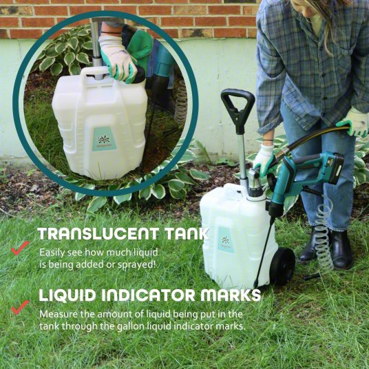 Cart Sprayer: Spot, 4 gal Tank, Poly Tank, 15 ft Max Spray Distance, 44 psi, Adj Nozzle
