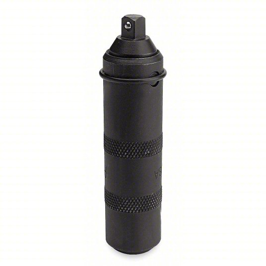 Socket Driver: 3/8 in Drive Size, 5 1/2 in Overall Lg, Knurled Grip, Alloy Steel, Black Oxide