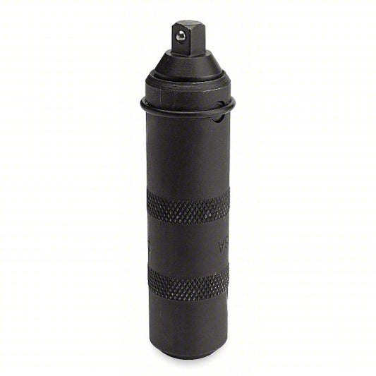 Socket Driver: 3/8 in Drive Size, 5 1/2 in Overall Lg, Knurled Grip, Alloy Steel, Black Oxide