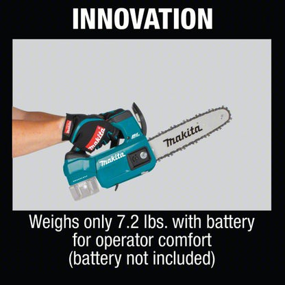 Battery-Powered Chainsaw: 10 in Bar Lg, Top Handle, Adj/Auto Chain Oiler, 18 V, 22 cc