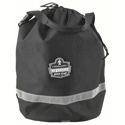 Bucket Bag: 10 in W x 15 in H x 10 in L, Black, Polyester, 0 Pockets, Drawstring