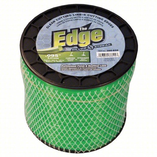 String Trimmer Line: Co-Polymer, 0.095 in Dia, 825 ft Overall Lg, Multi-Sided, Green