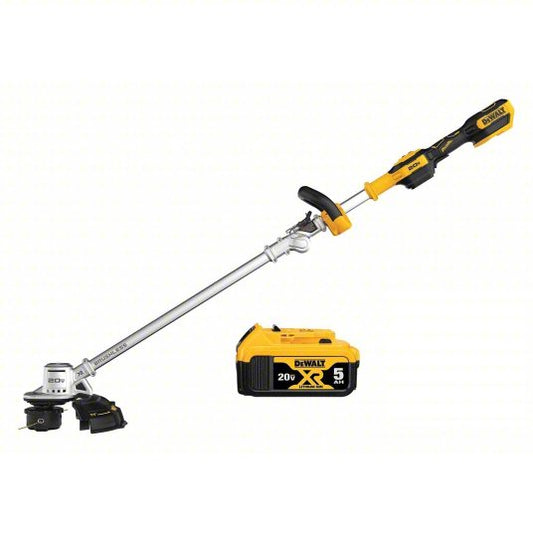 Battery-Powered String Trimmer Kit: 14 in Cutting Wd, Straight Shaft, 38 in Shaft Lg, 5.0 Ah