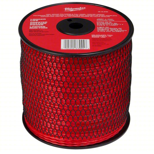 String Trimmer Line: High Density Polyethlyene, 0.95 in Dia, 750 ft Overall Lg, Twisted
