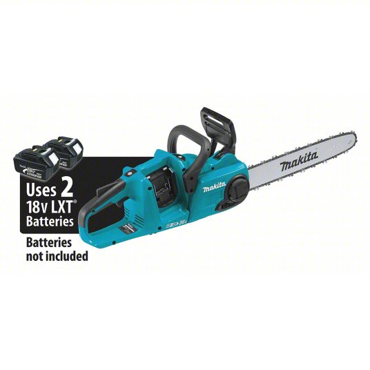 Battery-Powered Chainsaw: 16 in Bar Lg, Rear Handle, Adj/Auto Chain Oiler, 18 V, 32 cc