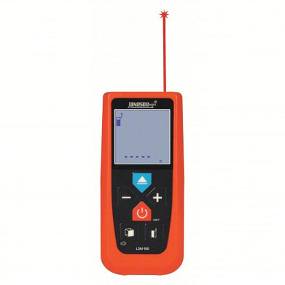 Laser Distance Meter: Inch/Metric, 2 in – 150 ft, ± 0.0625 in @ 150 ft, AAA, Plastic