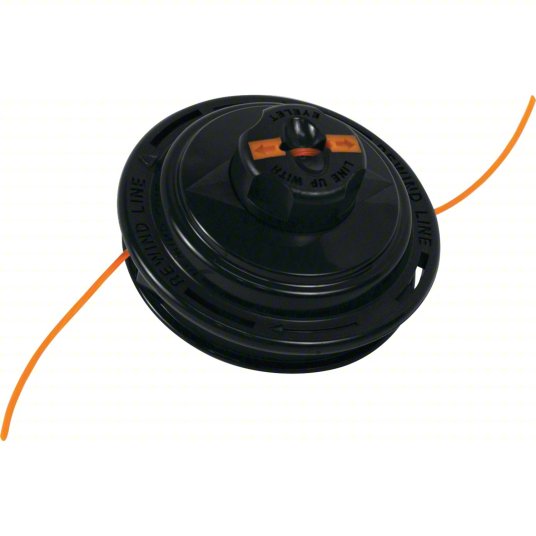 String Trimmer Head: Nylon, 0.095 in Dia, 4 1/2 in Overall Lg, Round, Black, 50 ft or Less