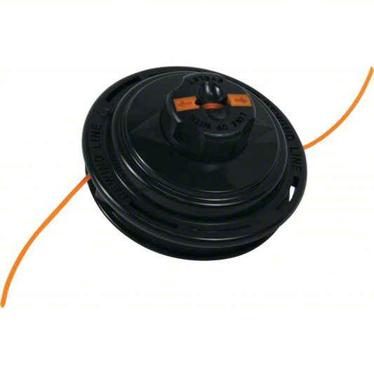 String Trimmer Head: Nylon, 0.095 in Dia, 4 1/2 in Overall Lg, Round, Black, 50 ft or Less