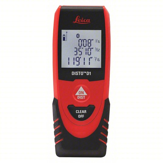 Laser Distance Meter: Area Measurement, Inch/Metric, 1/4 m – 40 m, 2 mm, AAA, Bluetooth