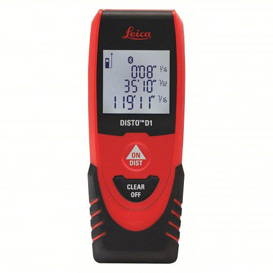 Laser Distance Meter: Area Measurement, Inch/Metric, 1/4 m – 40 m, 2 mm, AAA, Bluetooth