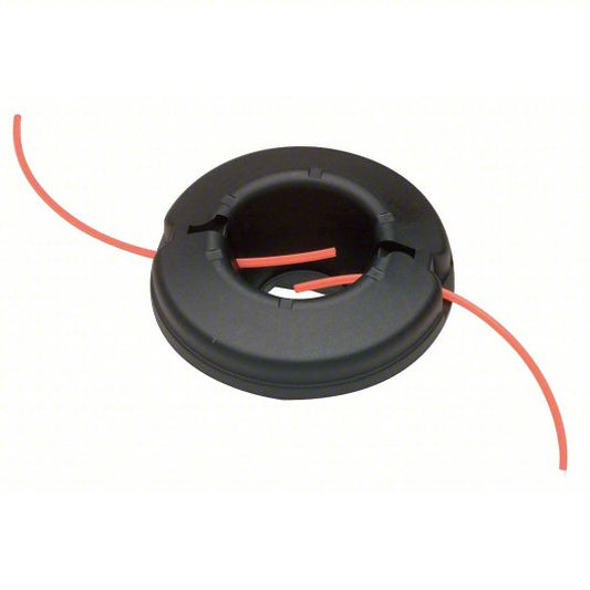 String Trimmer Head: Poly, 105 in Dia, Round, Black, Compatible w/ Rapid Loader Head