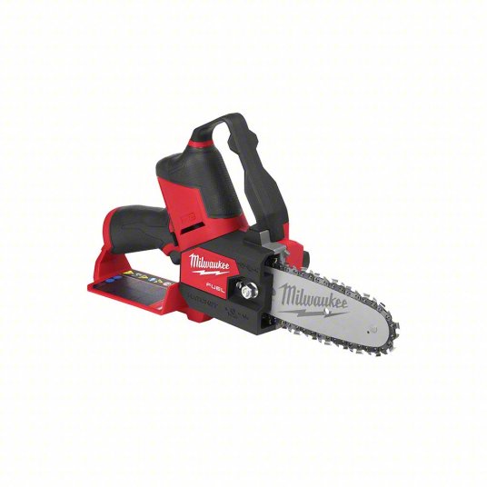 Battery-Powered Chainsaw: 6 in Bar Lg, Rear Handle, Auto Chain Oiler, 12 V