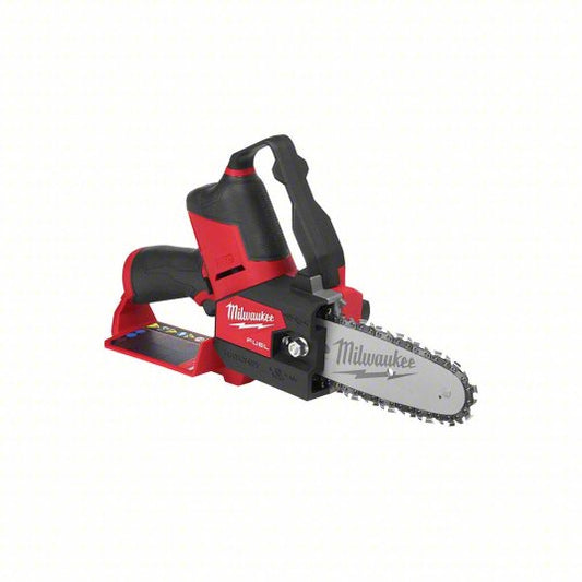 Battery-Powered Chainsaw: 6 in Bar Lg, Rear Handle, Auto Chain Oiler, 12 V