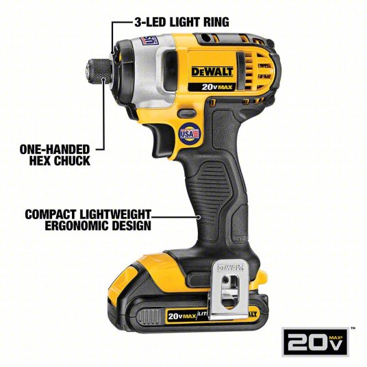 Cordless Tool Combination Kit: 2 Tools, Drill/Impact Driver, 20 V DC Volt, Battery Included