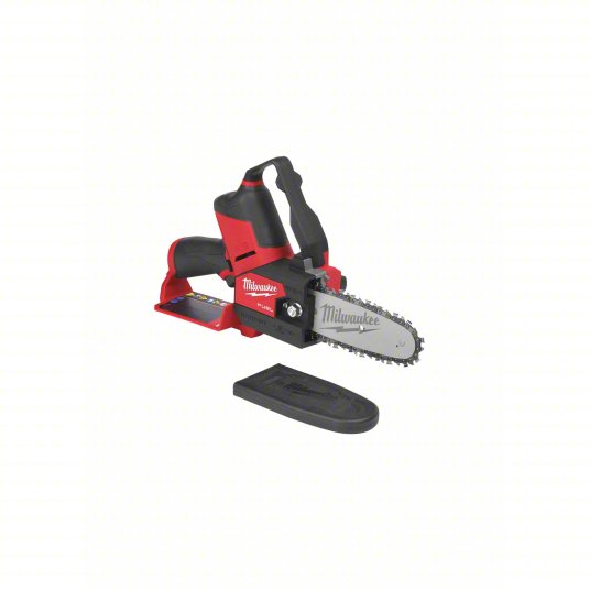 Battery-Powered Chainsaw: 6 in Bar Lg, Rear Handle, Auto Chain Oiler, 12 V