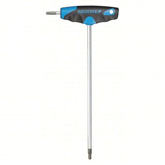 2 Tips, Torx, Single Ball End, T10 Tip Size, Long, Alloy Steel, Chrome, T-Handle