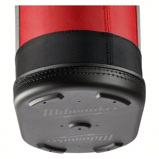 Bucket Bag: 8 1/4 in W x 10 3/8 in H x 14 5/8 in L, Black/Red, Nylon, 14 Pockets, Open Top