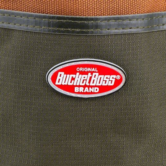 Bucket Bag: 10 in W x 6 1/2 in H x 10 in L, Brown, Canvas, 19 Pockets, Drawstring