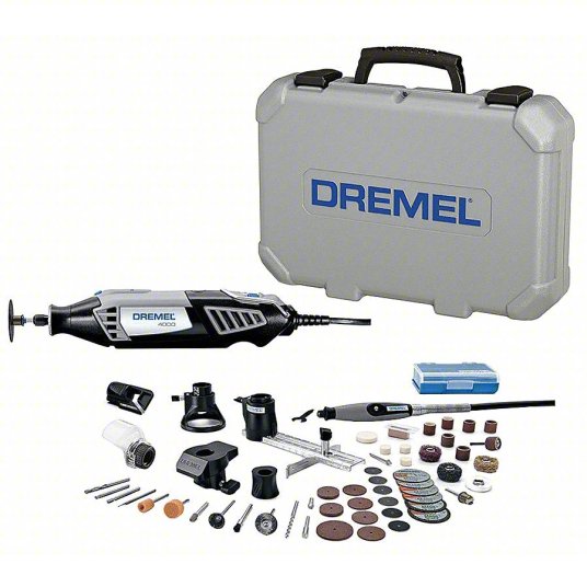 Rotary Tool Kit: 1.6 A Current, 35,000 RPM Max. Speed, Variable Speed, 1/8 in Collet Size