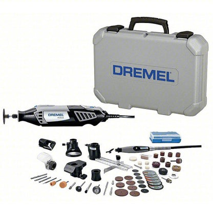 Rotary Tool Kit: 1.6 A Current, 35,000 RPM Max. Speed, Variable Speed, 1/8 in Collet Size