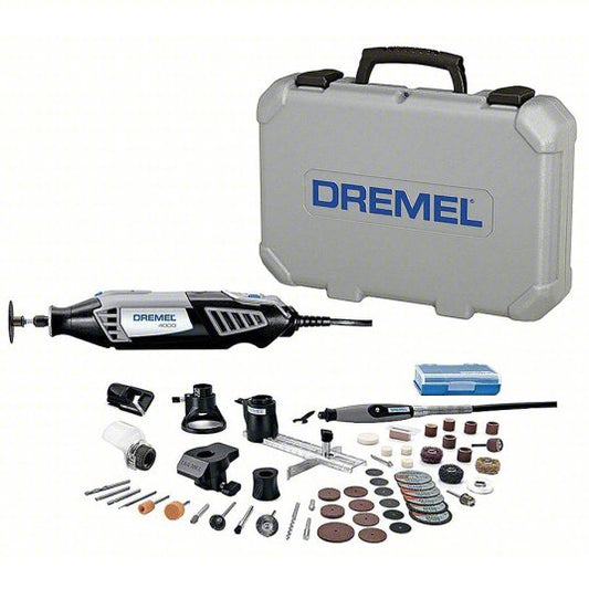 Rotary Tool Kit: 1.6 A Current, 35,000 RPM Max. Speed, Variable Speed, 1/8 in Collet Size