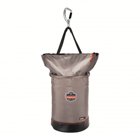Bucket Bag: 12 1/2 in W x 17 in H x 17 in L, Gray, Nylon, 1 Pockets, Zipper