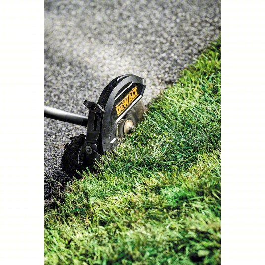 Battery-Powered Lawn Edger Kit: 2 1/2 in Cutting Dp, 35 in, Straight, Attachment Capable