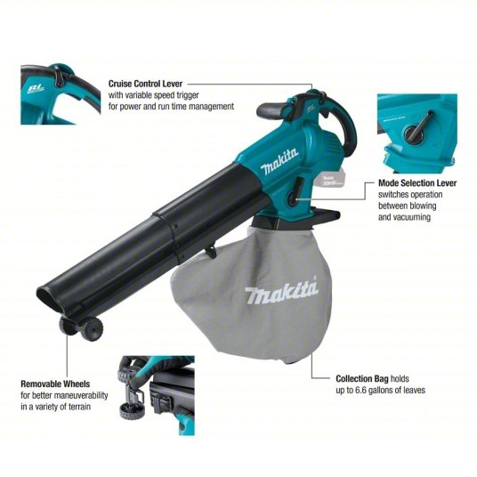 Battery-Powered Handheld Leaf Blower Kit: LXT®, 215 cfm Max. Air Flow, 143 mph Max. Air Speed