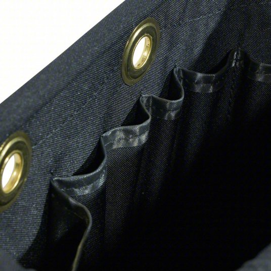 Bucket Bag: 14 in W x 10 in H, Orange, Plastic, 15 Pockets, Open Top