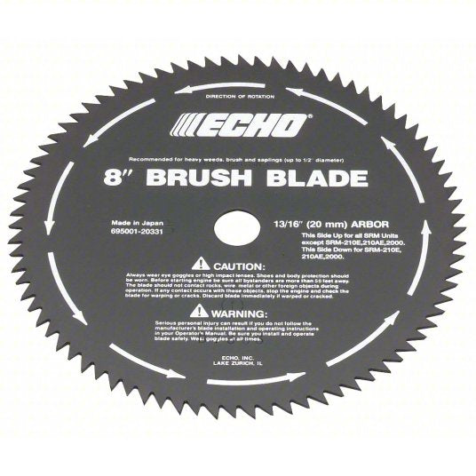 Brush Cutter Blade: 8 in Dia, Metal, DSRM-2600U/SRM-2620/SRM-2620T/SRM-266
