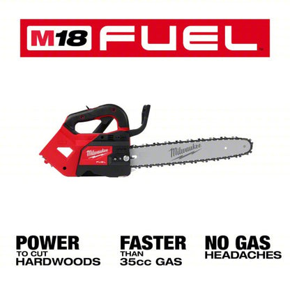 Chainsaw: 14 in Bar Lg, Top Handle, Auto Chain Oiler, 18 V DC, Includes: Tool Only, 35 cc
