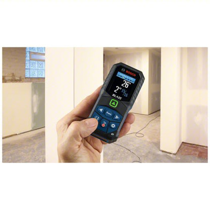 Laser Distance Meter: Inch, 6 in – 165 ft, ± 0.0625 in, 3V, Rubber, Bluetooth, Digital, SAE