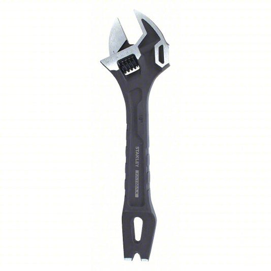 Adjustable Wrench Alloy Steel, Black Oxide, 10 in Overall Lg, 1 1/4 in Jaw Capacity