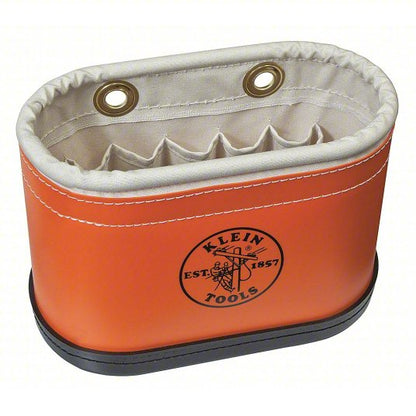 Bucket Bag: 14 in W x 10 in H, Orange, Plastic, 14 Pockets, Open Top