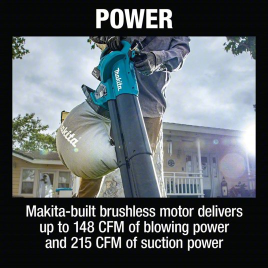 Battery-Powered Handheld Leaf Blower Kit: LXT®, 215 cfm Max. Air Flow, 143 mph Max. Air Speed