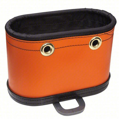 Bucket Bag: 14 in W x 10 in H, Orange, Plastic, 14 Pockets, Open Top