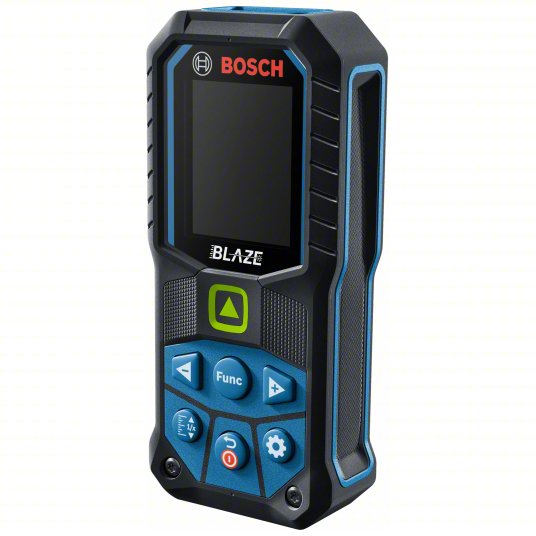 Laser Distance Meter: Inch, 6 in – 165 ft, ± 0.0625 in, AA, Rubber, Digital, Green, SAE