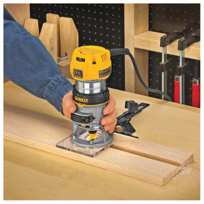 Router: Compact, Fixed Base, 1.25 hp, Variable Speed, 27,000 RPM, 1/4 in Collet, Palm Grip
