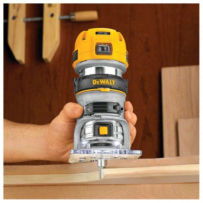 Router: Compact, Fixed Base, 1.25 hp, Variable Speed, 27,000 RPM, 1/4 in Collet, Palm Grip