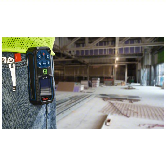 Laser Distance Meter: Inch, 6 in – 165 ft, ± 0.0625 in, AA, Rubber, Digital, Green, SAE